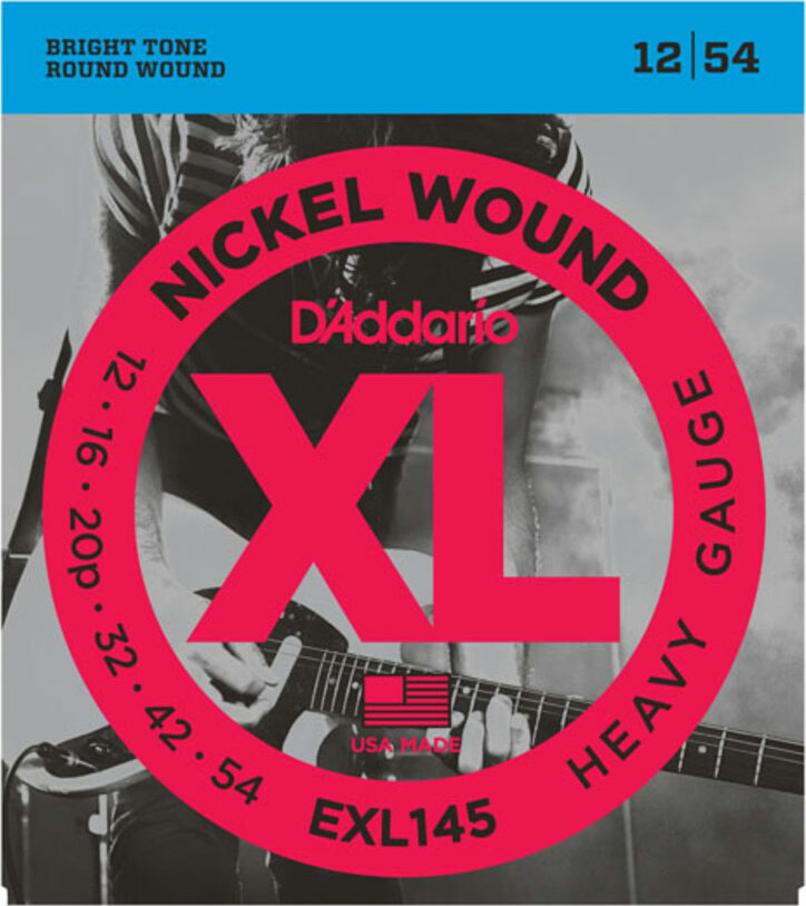 D'addario Jeu De 6 Cordes Exl145 Nickel Round Wound Heavy 12-54 - Cordes Guitare Électrique - Main picture