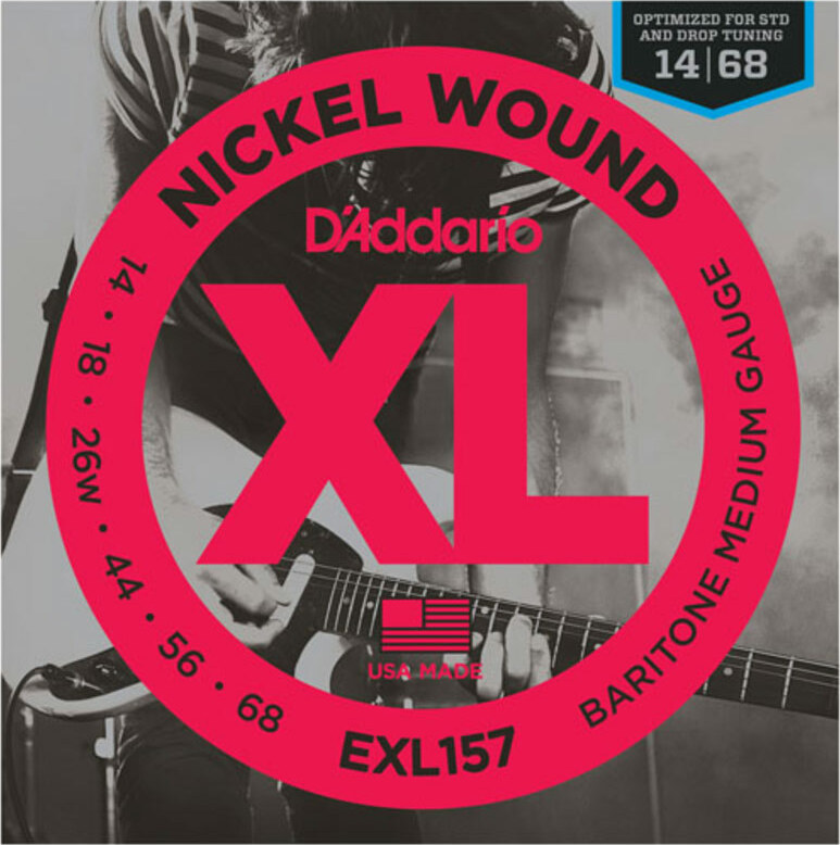 D'addario Jeu De 6 Cordes Exl157 Nickel Round Wound Baritone Medium 14-68 - Cordes Guitare Électrique - Main picture