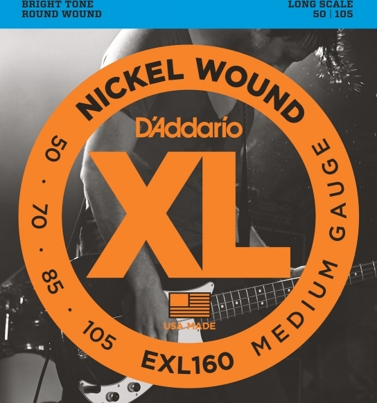 D'addario Jeu De 4 Cordes Exl160 Nickel Round Wound Bass Long Scale Medium 50-105 - Cordes Basse Électrique - Main picture