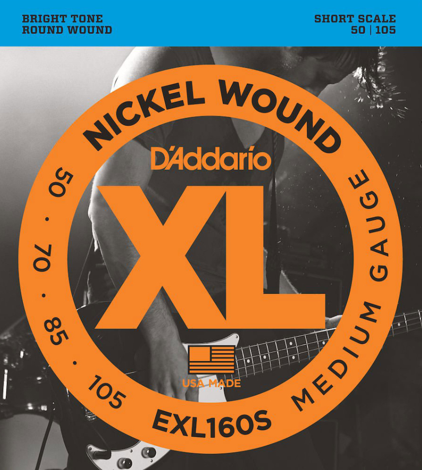 D'addario Exl160s Nickel Round Wound Electric Bass Short Scale 4c 50-105 - Cordes Basse Électrique - Main picture