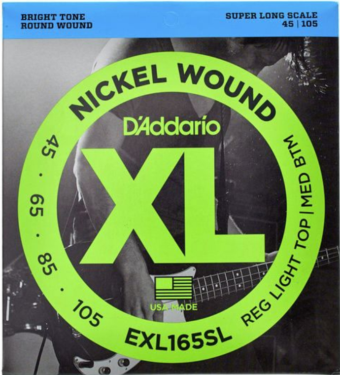 D'addario Exl165sl Nickel Round Wound Electric Bass Super Long Scale 4c 45-105 - Cordes Basse Électrique - Main picture
