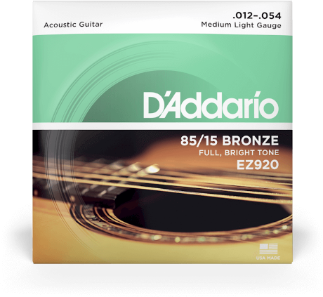 D'addario Ez920 85/15 Bronze Acoustic Guitar Strings, Medium Light, 12-54 - Cordes Guitare Acoustique - Main picture
