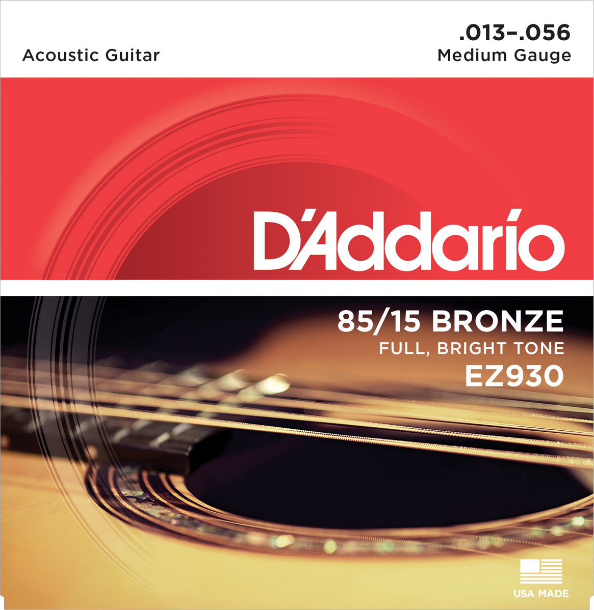 D'addario Ez930 85/15 Bronze Acoustic Guitar Strings, Medium, 13-56 - Cordes Guitare Acoustique - Main picture