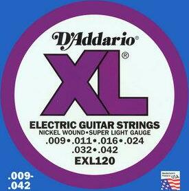 D'addario Jeu De 6 Cordes Guit. Elec. 6c Nickel Wound 009.042 Exl120 - Cordes Guitare Électrique - Main picture