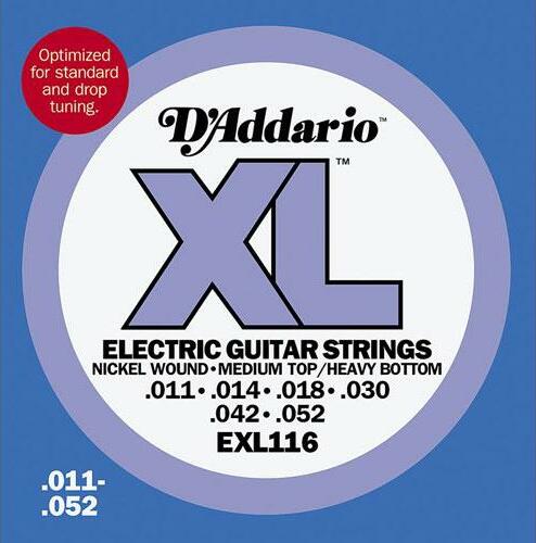 D'addario Jeu De 6 Cordes Guit. Elec. 6c Nickel Wound 011.052 Exl116 - Cordes Guitare Électrique - Main picture