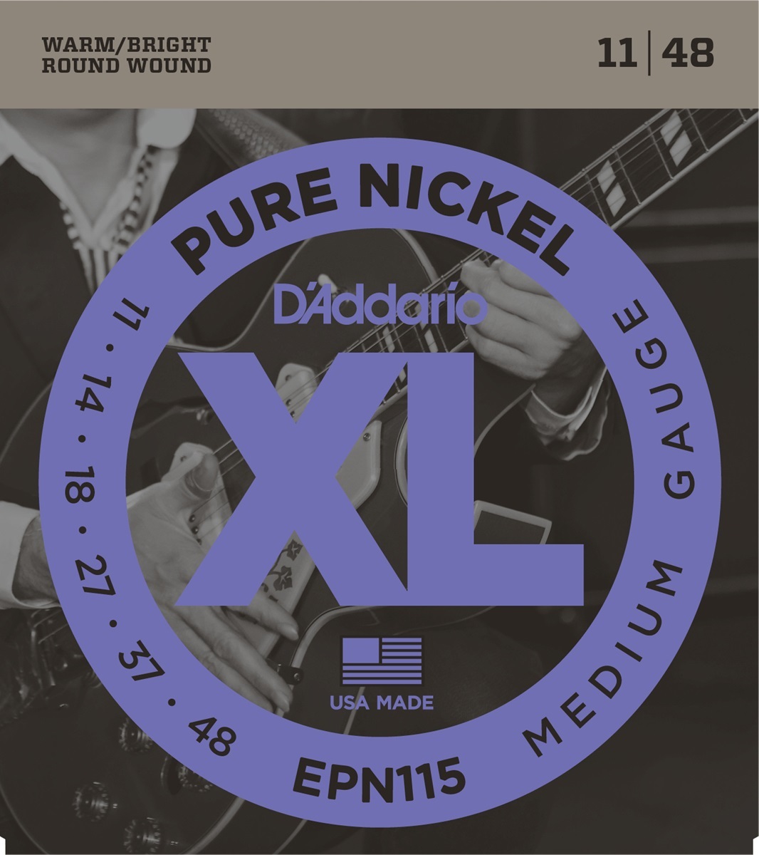 D'addario Jeu De 6 Cordes Guit. Elec. 6c Xl Pure Nickel 011.048 Epn115 - Cordes Guitare Électrique - Main picture