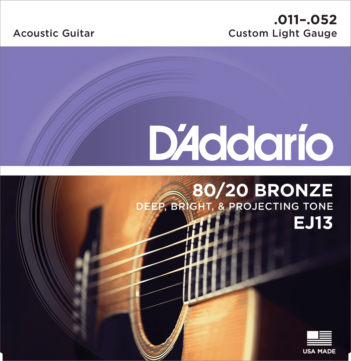 D'addario Guit. Folk 6c 80.20 Bronze 011.052 Ej13 - Cordes Guitare Acoustique - Main picture