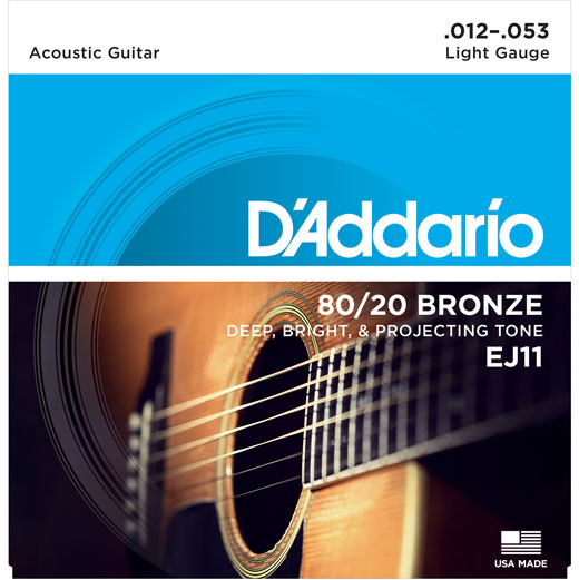 D'addario Jeu De 6 Cordes Guit. Folk 6c 80.20 Bronze 012.053 Ej11 - Cordes Guitare Acoustique - Main picture