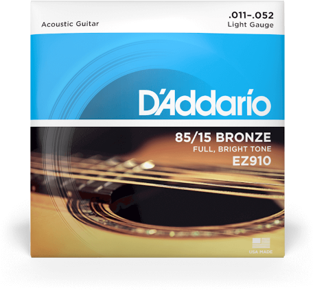 D'addario Jeu De 6 Cordes Guit. Folk 6c 85.15 American Bronze 011.052 Ez910 - Cordes Guitare Acoustique - Main picture