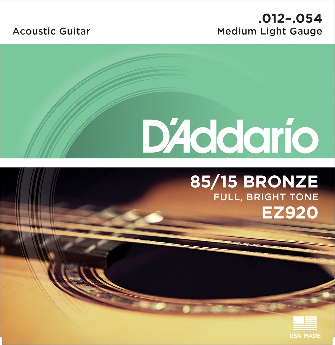 D'addario Guit. Folk 6c 85.15 American Bronze 012.054 Ez920 - Cordes Guitare Acoustique - Main picture
