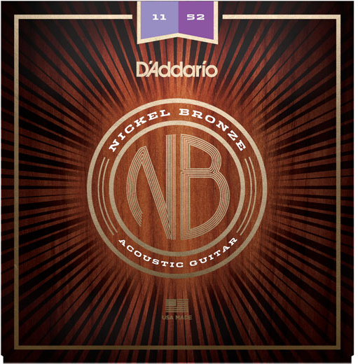 D'addario Jeu De 6 Cordes Nickel Bronze Acoustic Guitar Nb1152 Custom Light 11-52 - Cordes Guitare Acoustique - Main picture