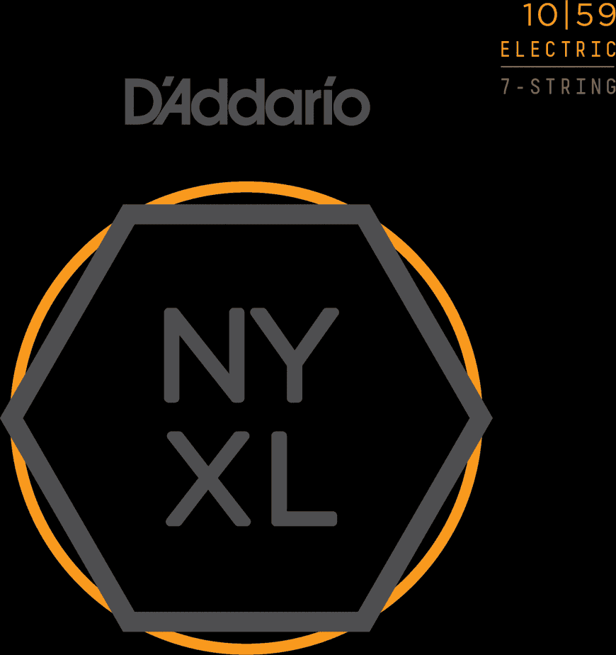 D'addario Nyxl1059 Nickel Round Wound Electric Guitar 7c 10-59 - Cordes Guitare Électrique - Main picture