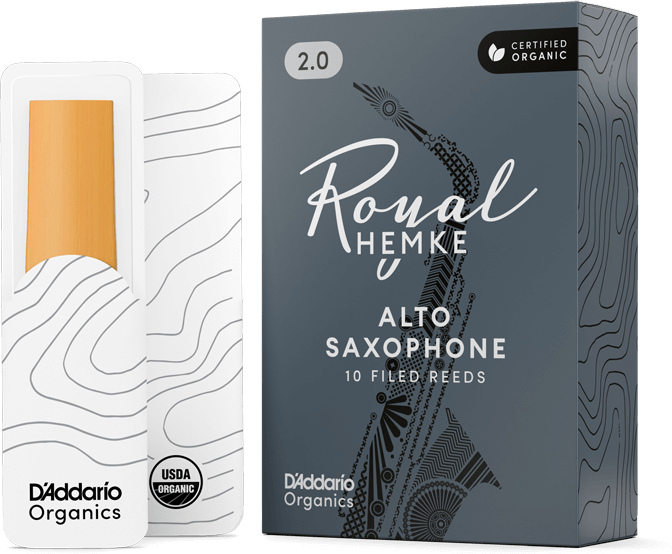 D'addario Rhkp10asx200 Royal Hemke Organic Alto Saxophone Reeds, Strength 2.0, 10-pack - Anche Saxophone - Main picture