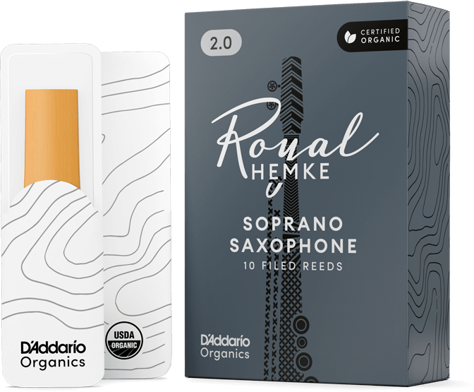 D'addario Rhkp10ssx300 Royal Hemke Organic Soprano Saxophone Reeds, Strength 3.0, 10-pack - Anche Saxophone - Main picture