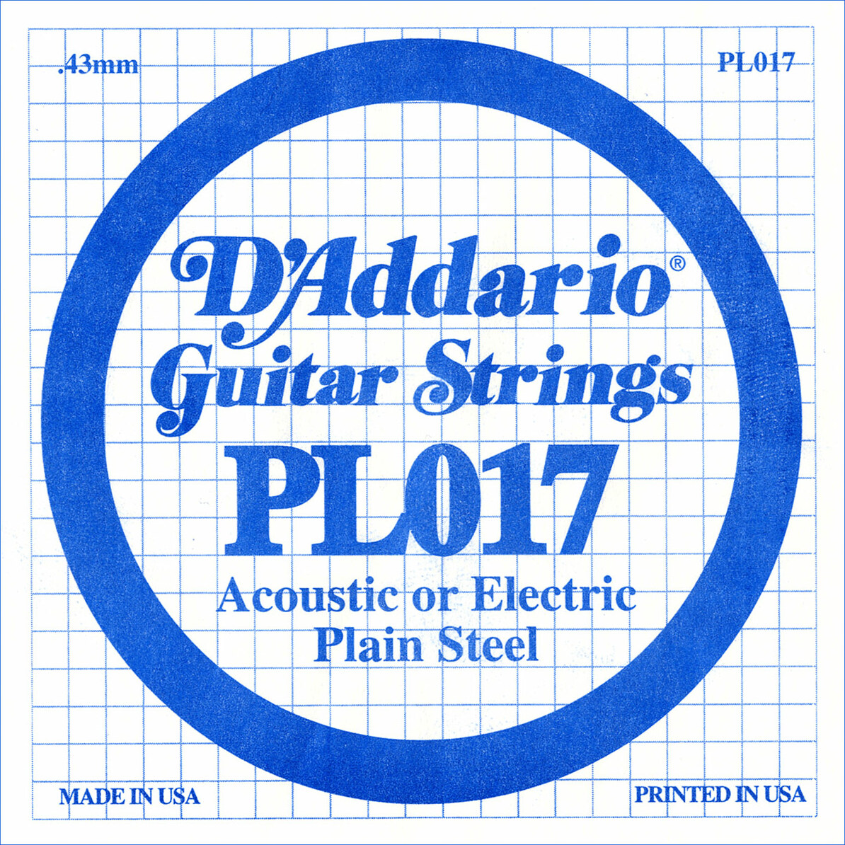 D'addario Xl Nickel Single Pl017 Acier Plein - Cordes Guitare Électrique - Main picture