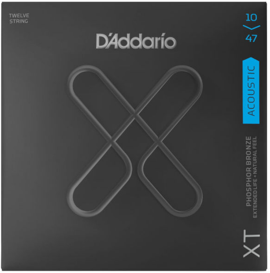 D'addario Xtapb1047-12 Phosphor Bronze Coated Acoustic Guitar 12c 10-47 - Cordes Guitare Acoustique - Main picture