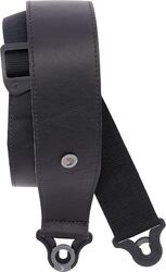 Sangle courroie D'addario Auto Lock Cuir Guitar Strap Black Largeur 6,3 cm