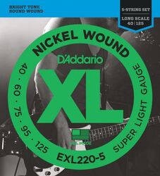 Cordes basse électrique D'addario EXL 220-5 - Jeu de 5 cordes