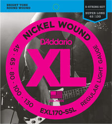 Cordes basse électrique D'addario XL-EXL 170-5SL Super Long Scale - Jeu de 5 cordes