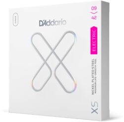 Cordes D'Addario XS Nickel avec revêtement pour guitare électrique, 09-42 Super Light, pack de 3 jeux