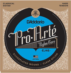 Cordes guitare classique nylon D'addario EJ46 Pro Arte Classical Nylon Core - Jeu de 6 cordes