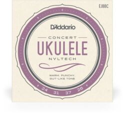Cordes ukelele D'addario EJ88C Nyltech Ukulele, Concert - Jeu de 4 cordes