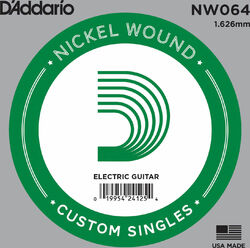 Cordes guitare acoustique D'addario Electric (1) NW064 Single XL Nickel Wound 064 - Corde au détail