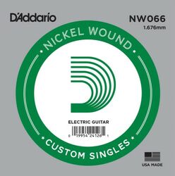 Cordes guitare électrique D'addario Electric (1) NW066 Single XL Nickel Wound 066 - Corde au détail