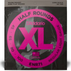 Cordes basse électrique D'addario ENR71 Bass (4) Half Rounds Regular Light / Long Scale 45-100 - Jeu de 4 cordes