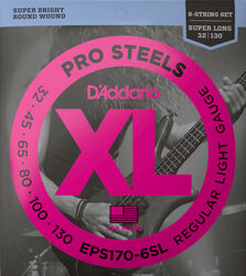EPS170-6SL Electric Bass 6-String Set ProSteels Round Wound Super Long Scale 30-130