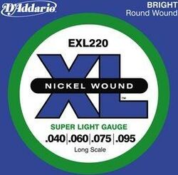 Cordes basse électrique D'addario EXL220 Bass(4) Nickel Wound 40-95 - Jeu de 4 cordes