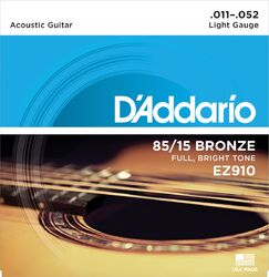 Cordes guitare acoustique D'addario EZ910 Acoustic 011-052 - Jeu de 6 cordes