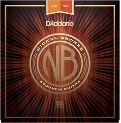 Cordes guitare acoustique D'addario NB1047 Acoustic Nickel Bronze Set 10-47