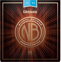Cordes guitare acoustique D'addario NB1253 Acoustic Nickel Bronze Set 12-53 - Jeu de 6 cordes