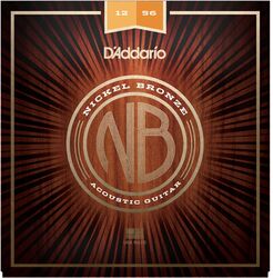 Cordes guitare acoustique D'addario NB1256 Acoustic Nickel Bronze Set 12-56 - Jeu de 6 cordes