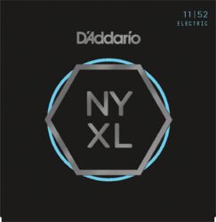 Cordes guitare électrique D'addario NYXL1152 Nickel Electric Guitar, 11-52 - Jeu de 6 cordes