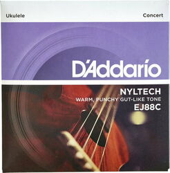 Cordes ukelele D'addario Nyltech Ukulele Concert 24-26 EJ88C - Jeu de 6 cordes