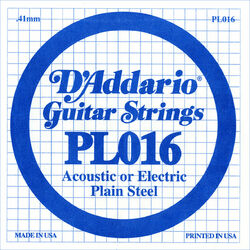 Cordes guitare électrique D'addario XL Nickel Single PL016 - Corde au détail