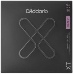 Corde banjo D'addario XTJ09520 5-String Banjo Stainless Steel 9.5-20 - Jeu de 6 cordes