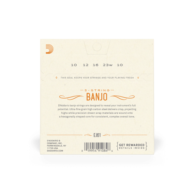 D'addario Ej61 5-string Bango Medium Nickel Plated Steel 010-023 - Corde Banjo - Variation 2