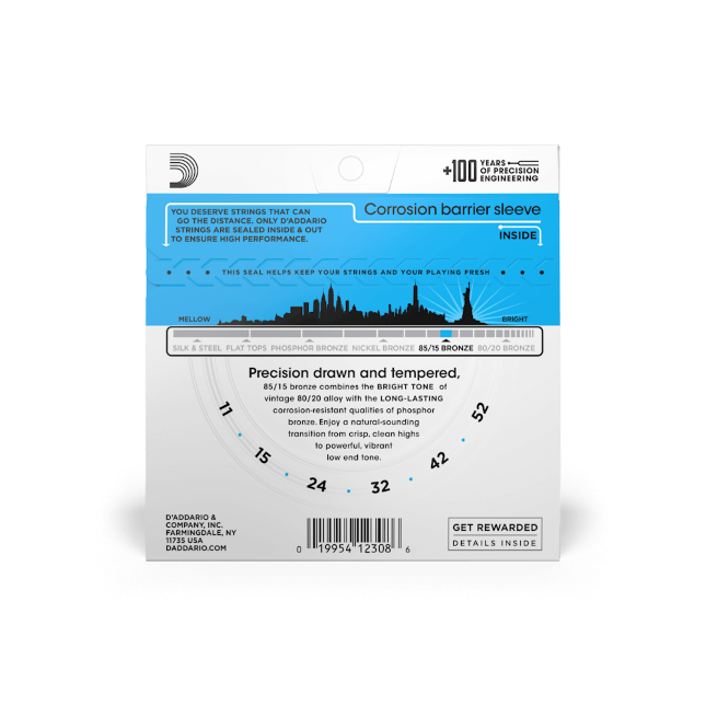 D'addario Jeu De 6 Cordes Guit. Folk 6c 85.15 American Bronze 011.052 Ez910 - Cordes Guitare Acoustique - Variation 1