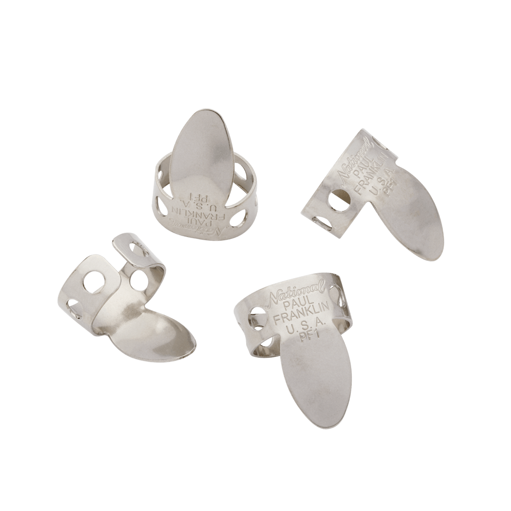 D'addario Np2-04pf Paul Franklin National Finger Picks, Nickel 4-pack - MÉdiator & Onglet - Variation 1