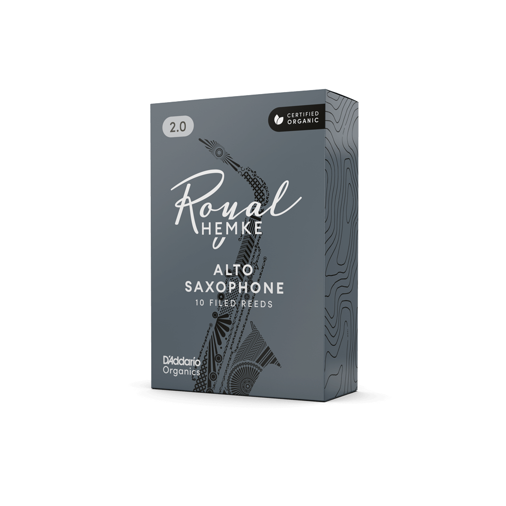 D'addario Rhkp10asx200 Royal Hemke Organic Alto Saxophone Reeds, Strength 2.0, 10-pack - Anche Saxophone - Variation 1