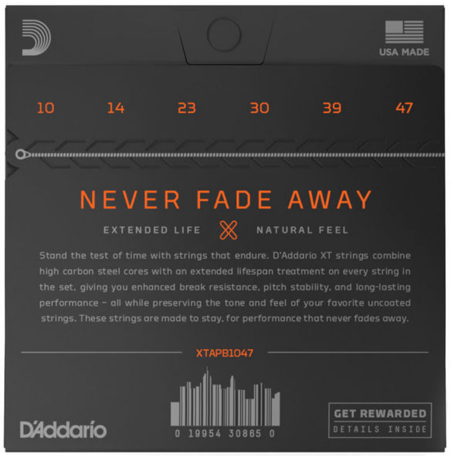 D'addario Xtapb1047 Phosphor Bronze Coated Acoustic Guitar 6c 10-47 - Cordes Guitare Acoustique - Variation 1