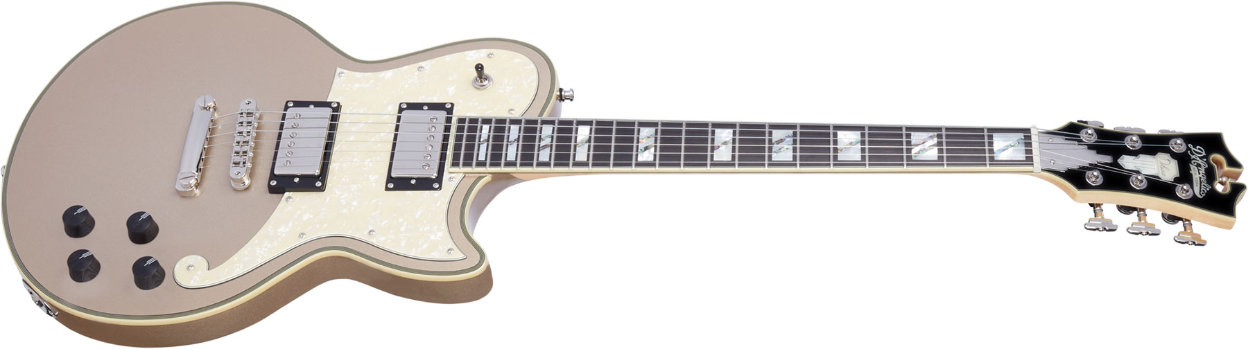 D'angelico Deluxe Atlantic 2h Ht Eb - Desert Gold - Guitare Électrique Single Cut - Variation 1