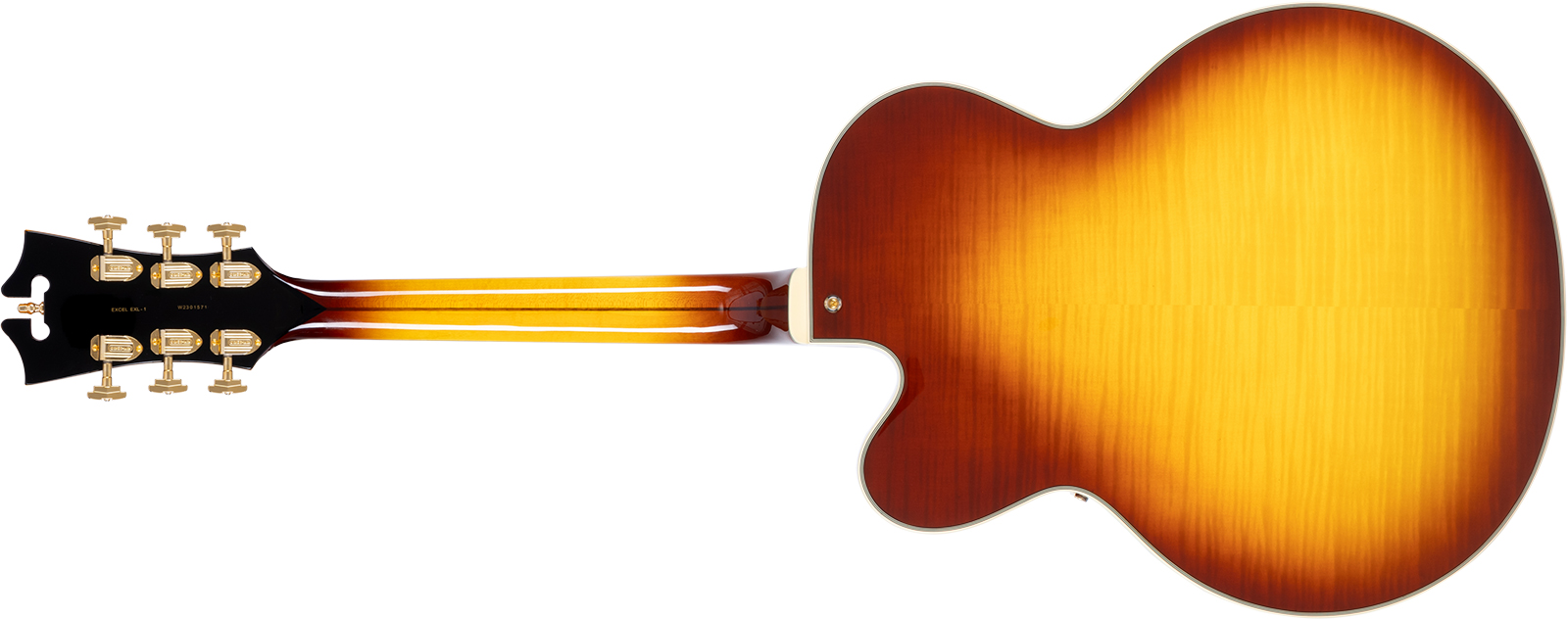 D'angelico Exl1 Excel 1h Ht Eb - Dark Iced Tea Burst - Guitare Électrique 3/4 Caisse & Jazz - Variation 1
