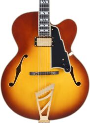 Guitare électrique 3/4 caisse & jazz D'angelico Excel EXL-1 - Dark iced tea burst