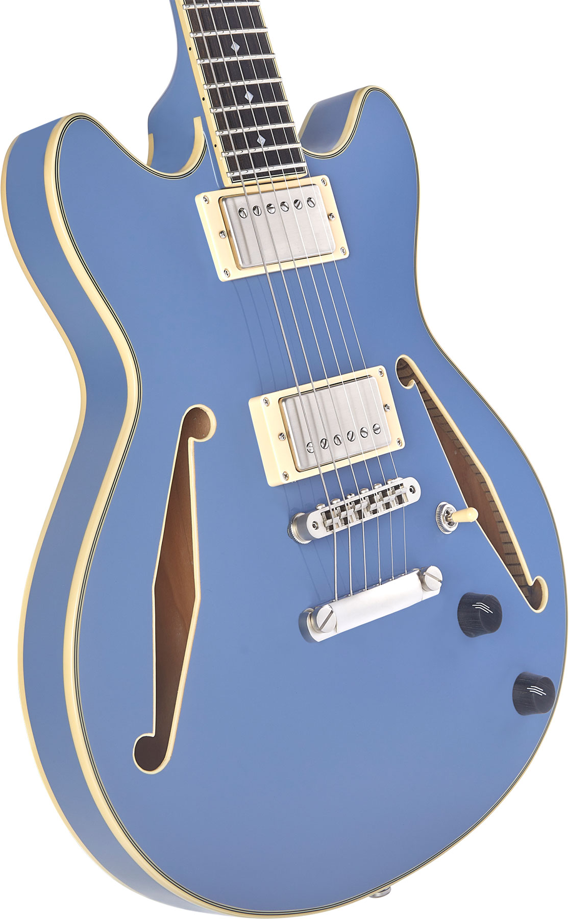 D'angelico Mini Dc Tour Excel 2h Ht Eb - Slate Blue - Guitare Électrique 1/2 Caisse - Variation 3