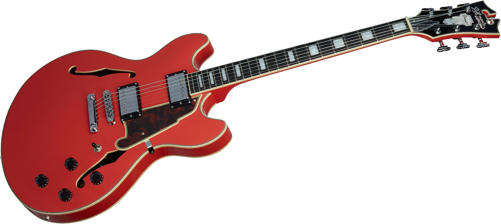 D'angelico Premier Dc 2h Ht Ova - Fiesta Red - Guitare Électrique 1/2 Caisse - Variation 2