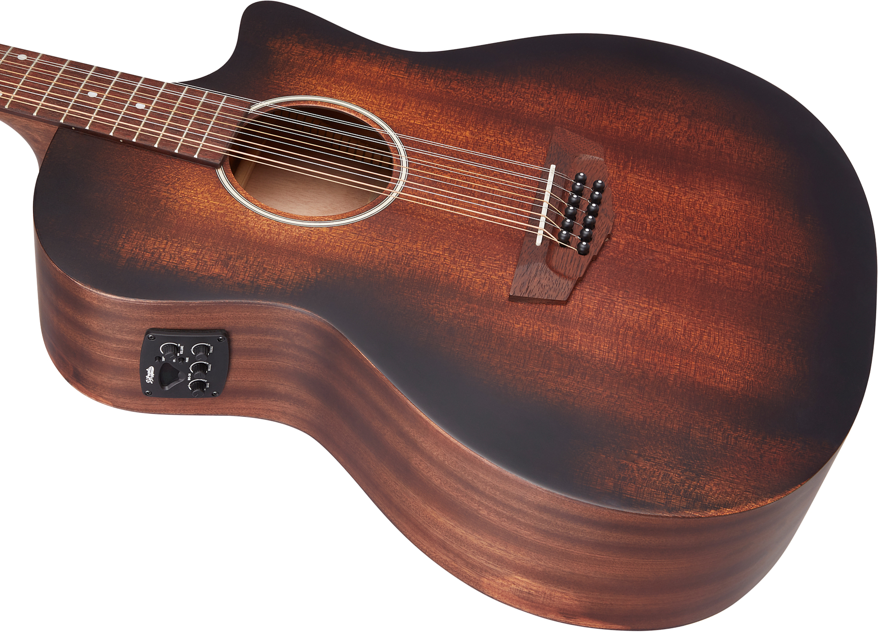 D'angelico Premier Fulton Ls 12-string Grand Auditorium Cw 12c Tout Acajou Mer - Aged Mahogany - Guitare Folk - Variation 2